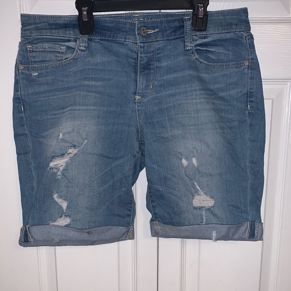 Ripped jean shorts